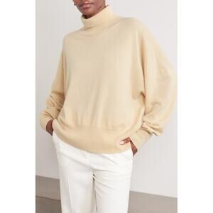 NWT‎ Toteme Cashmere Turtleneck Cashew Tan Beige Oversized Loose Medium